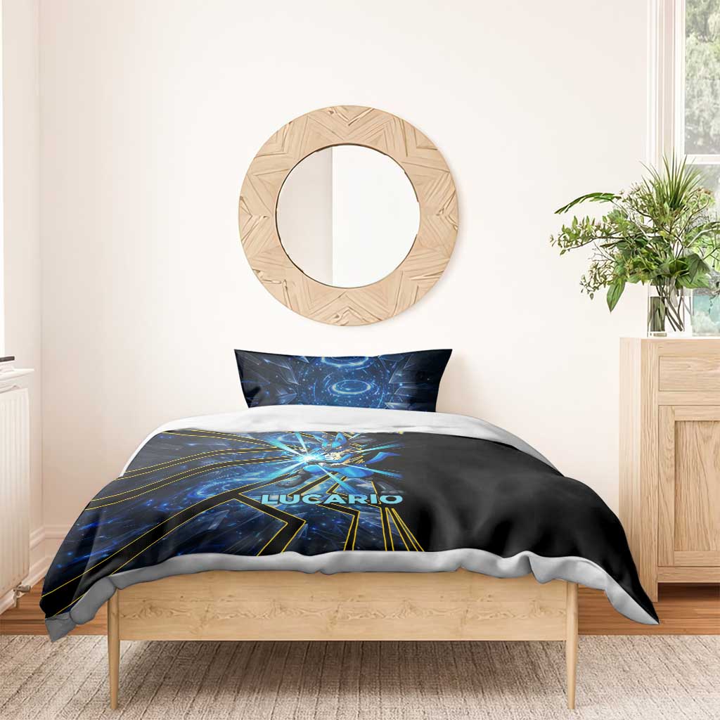 Lucario Poké Bedding Set Aura Blast Comic Style