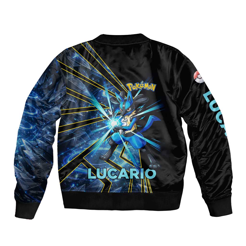 Lucario Poké Bomber Jacket Aura Blast Comic Style