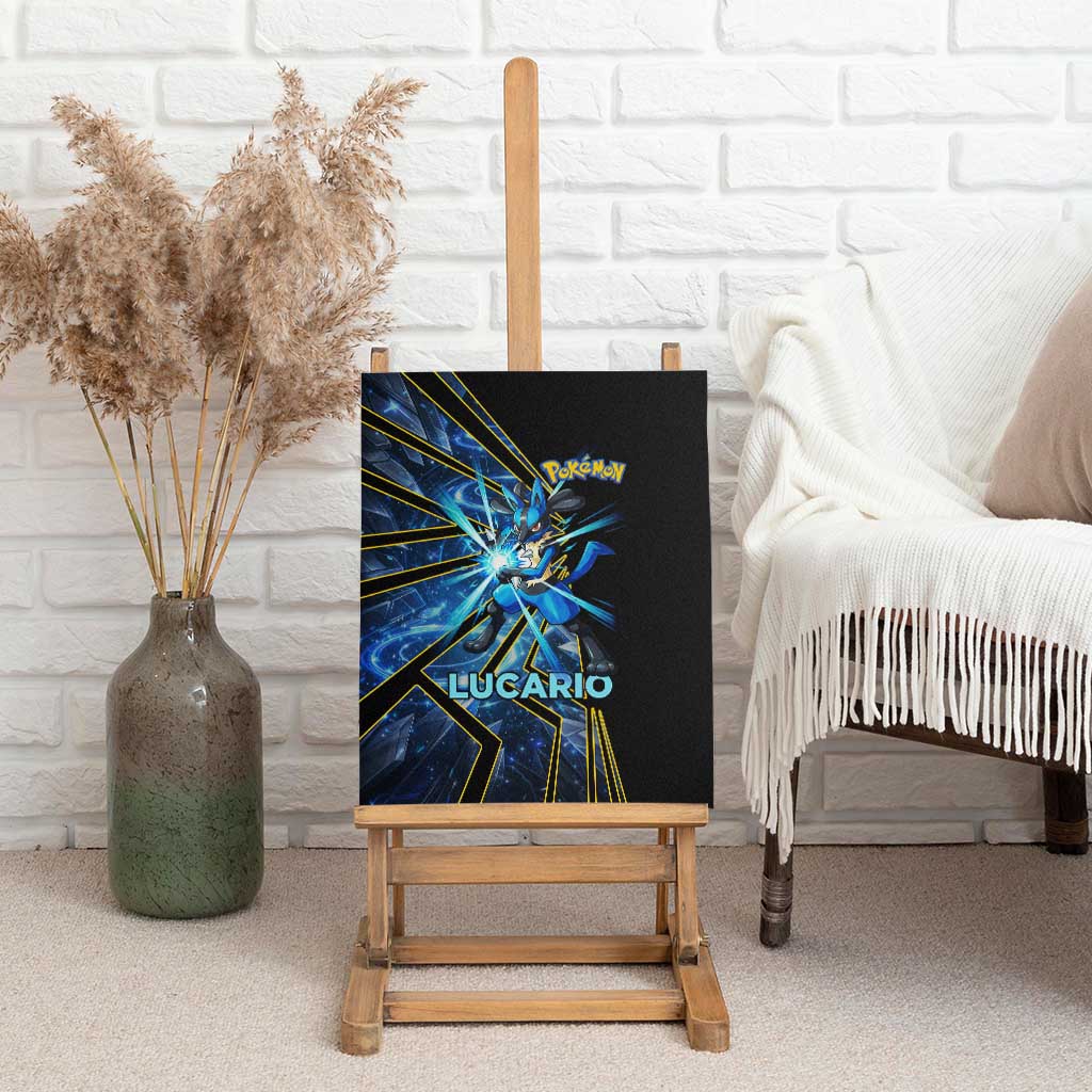 Lucario Poké Canvas Wall Art Aura Blast Comic Style