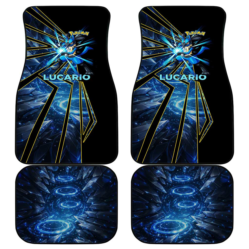 Lucario Poké Car Mats Aura Blast Comic Style