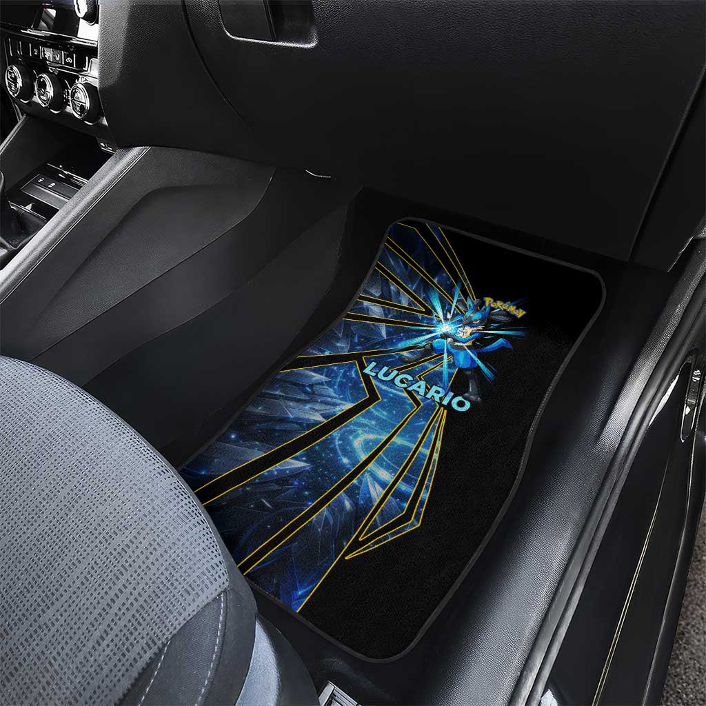 Lucario Poké Car Mats Aura Blast Comic Style