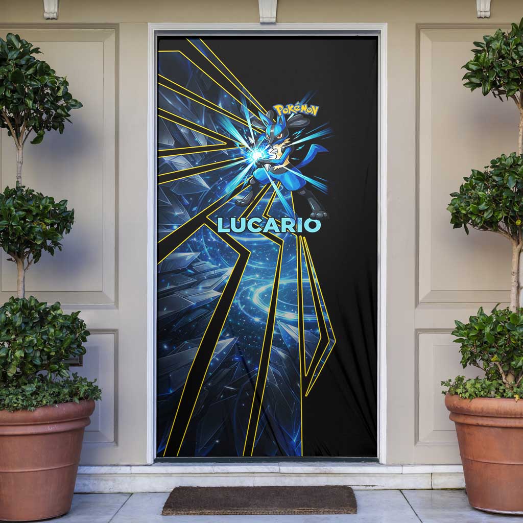 Lucario Poké Door Cover Aura Blast Comic Style