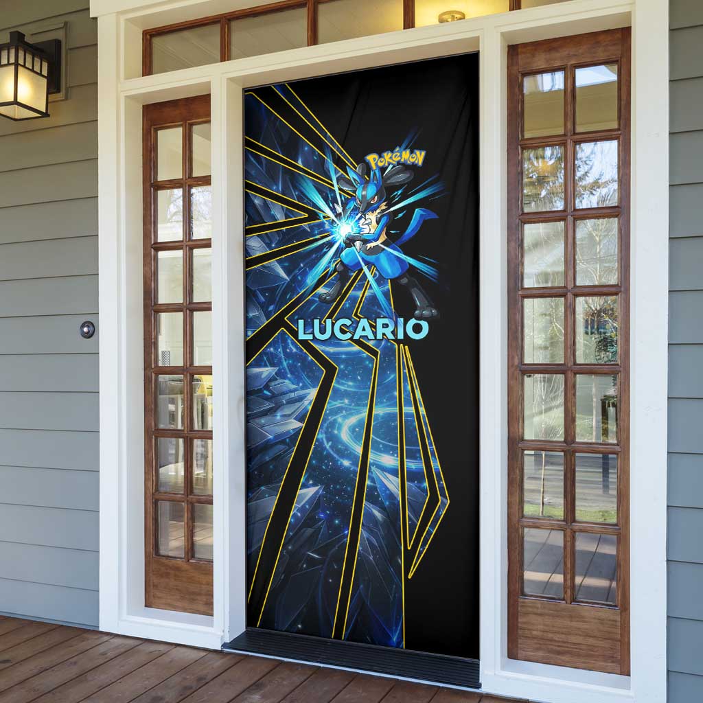 Lucario Poké Door Cover Aura Blast Comic Style