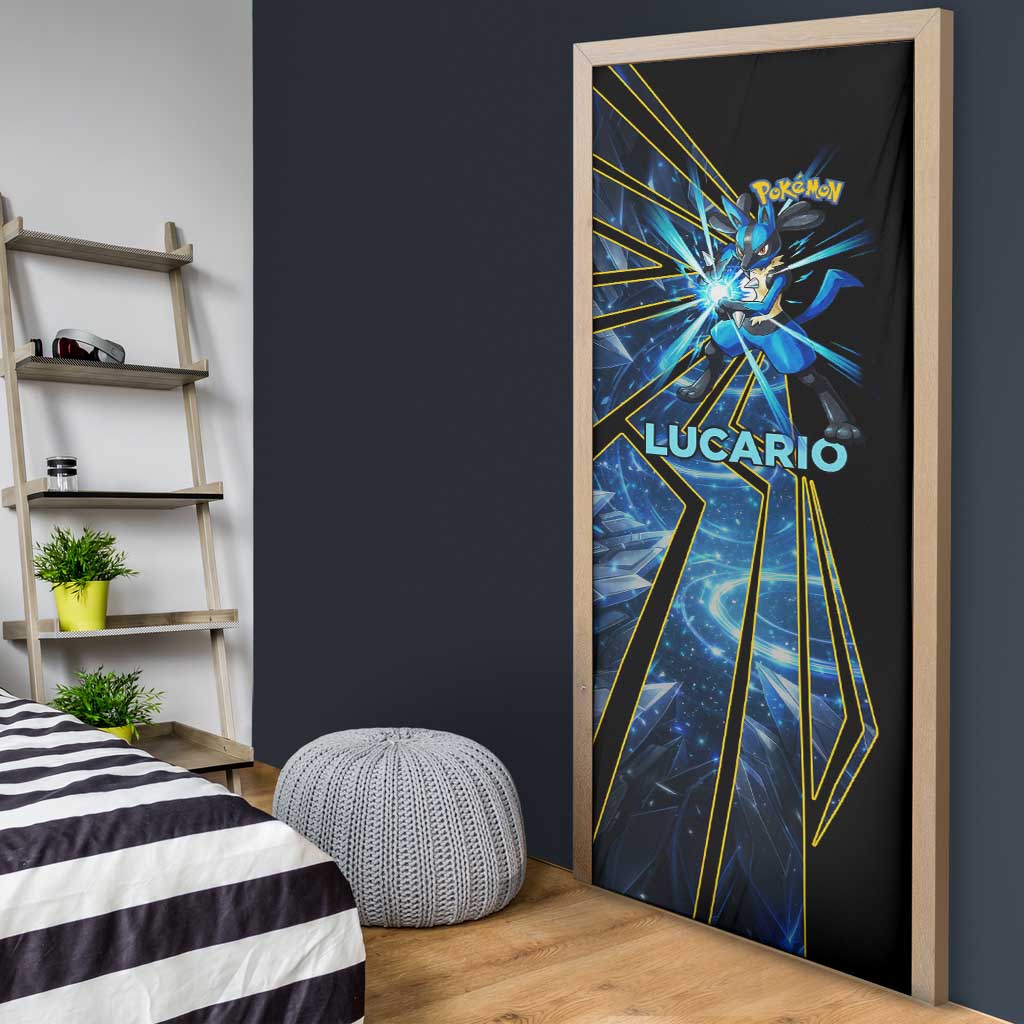 Lucario Poké Door Cover Aura Blast Comic Style