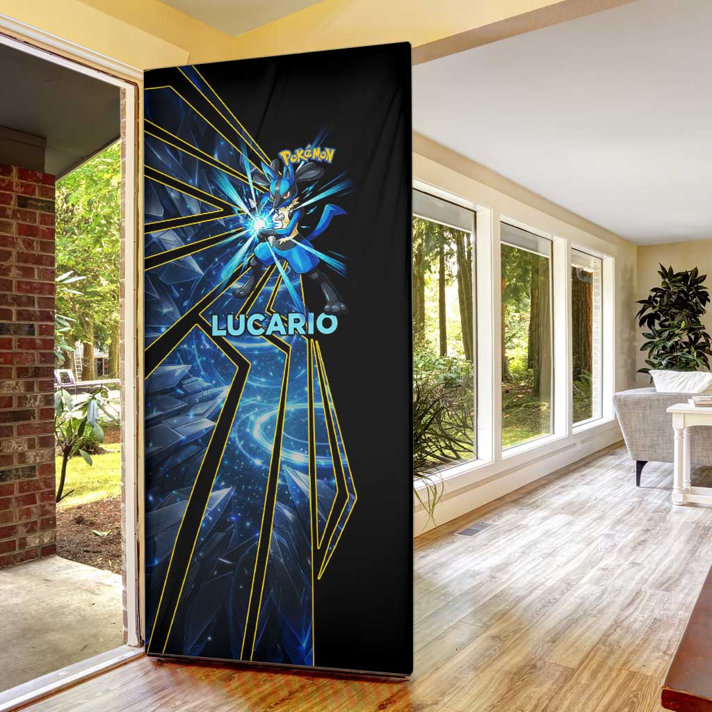 Lucario Poké Door Cover Aura Blast Comic Style