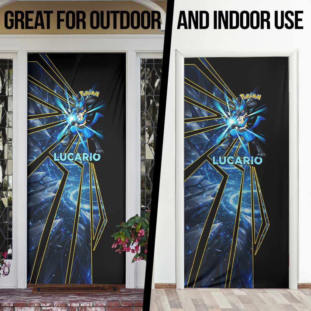 Lucario Poké Door Cover Aura Blast Comic Style