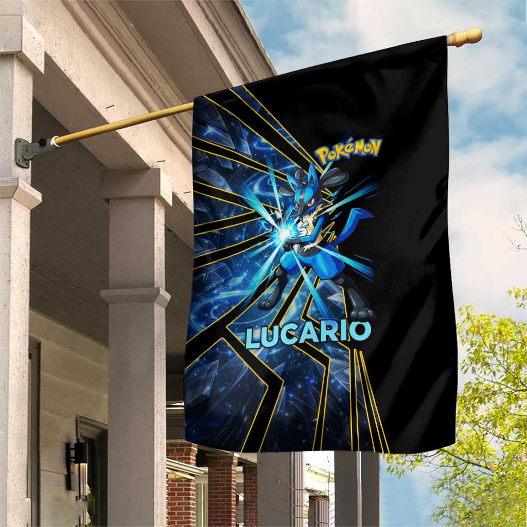 Lucario Poké Garden Flag Aura Blast Comic Style