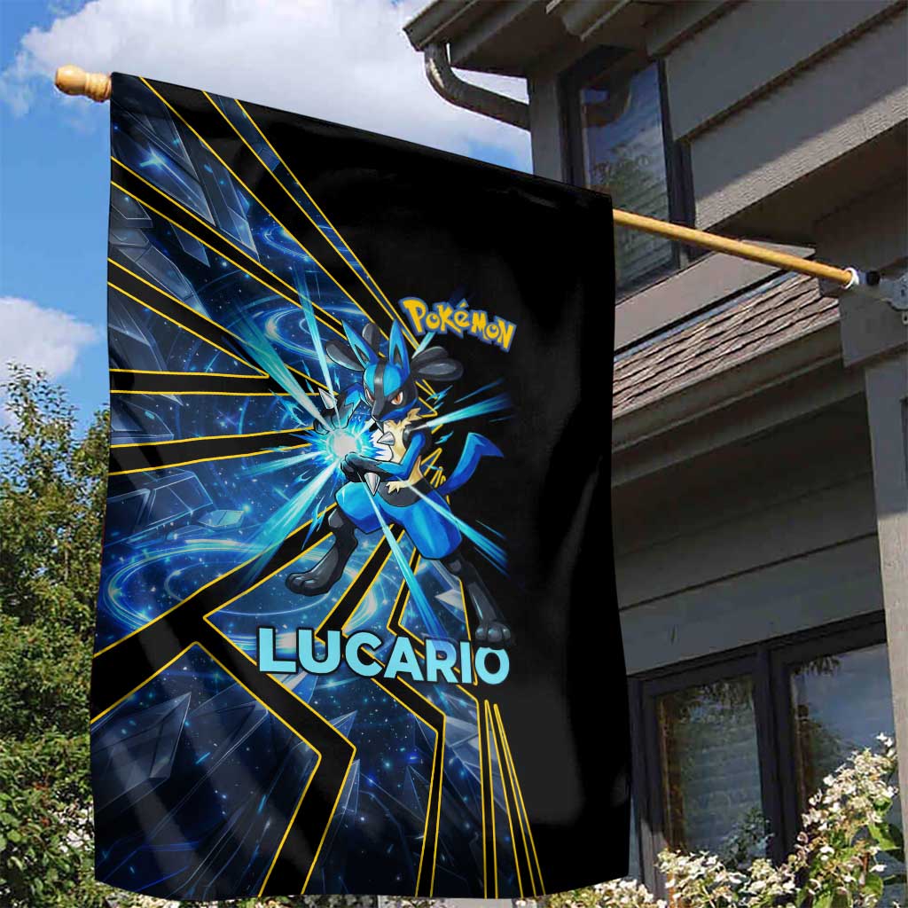 Lucario Poké Garden Flag Aura Blast Comic Style