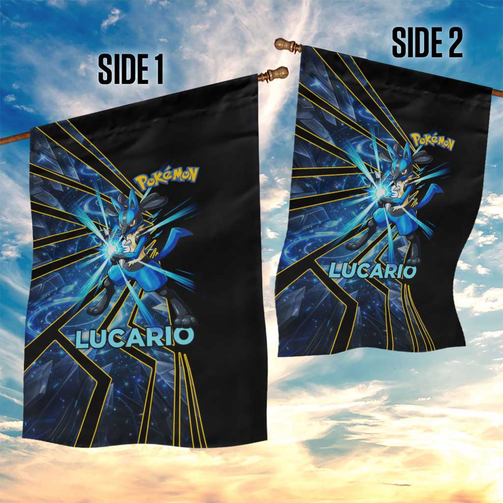 Lucario Poké Garden Flag Aura Blast Comic Style