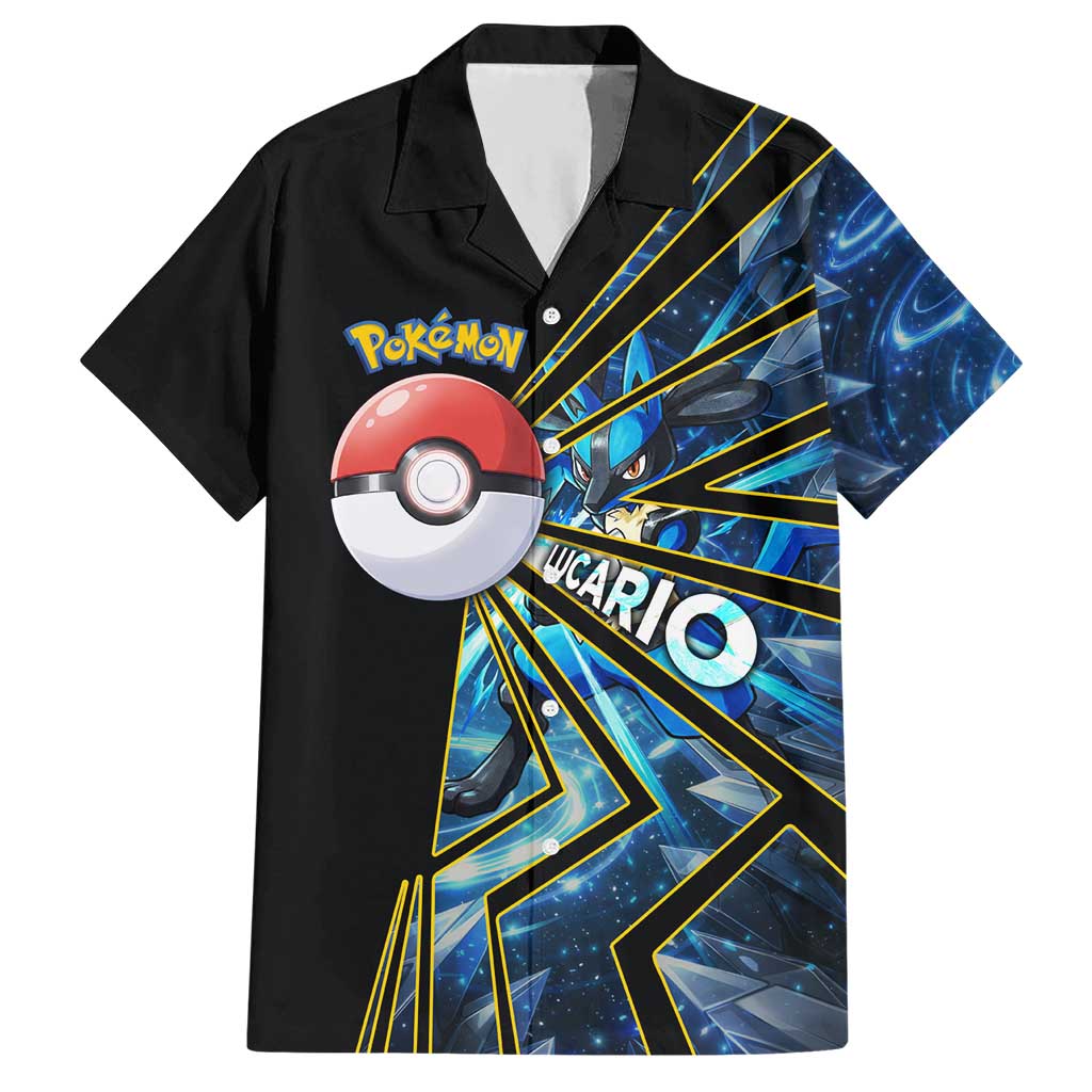 Lucario Poké Hawaiian Shirt Aura Blast Comic Style