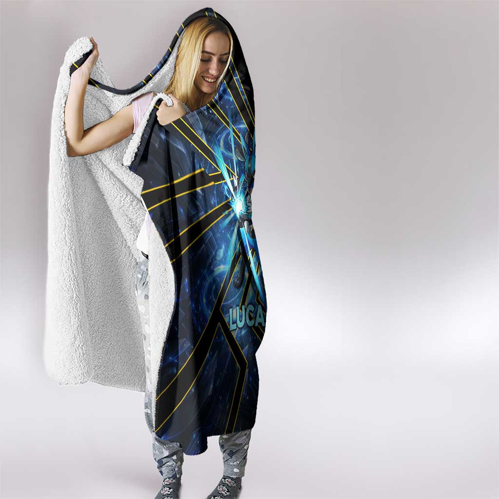 Lucario Poké Hooded Blanket Aura Blast Comic Style