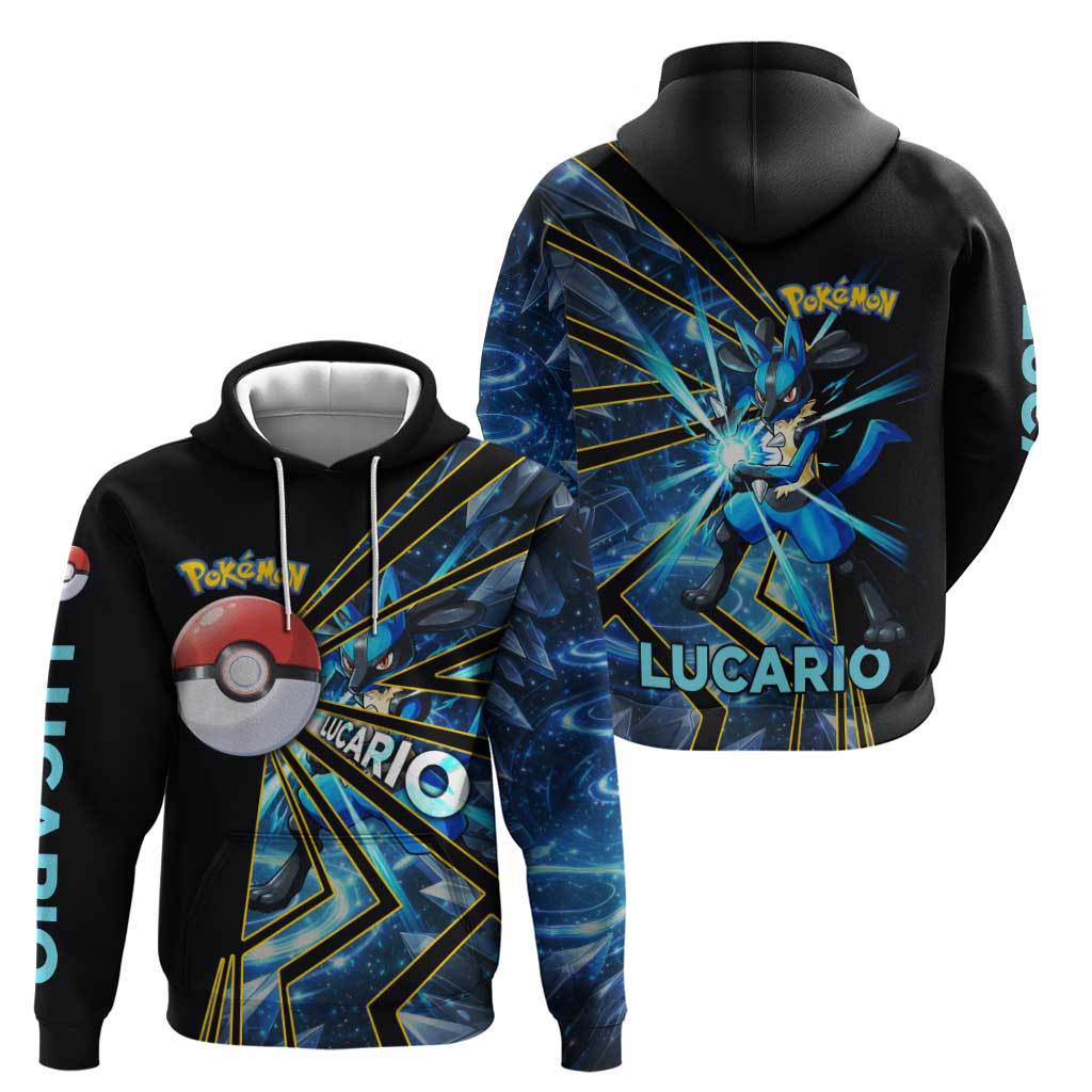Lucario Poké Hoodie Aura Blast Comic Style