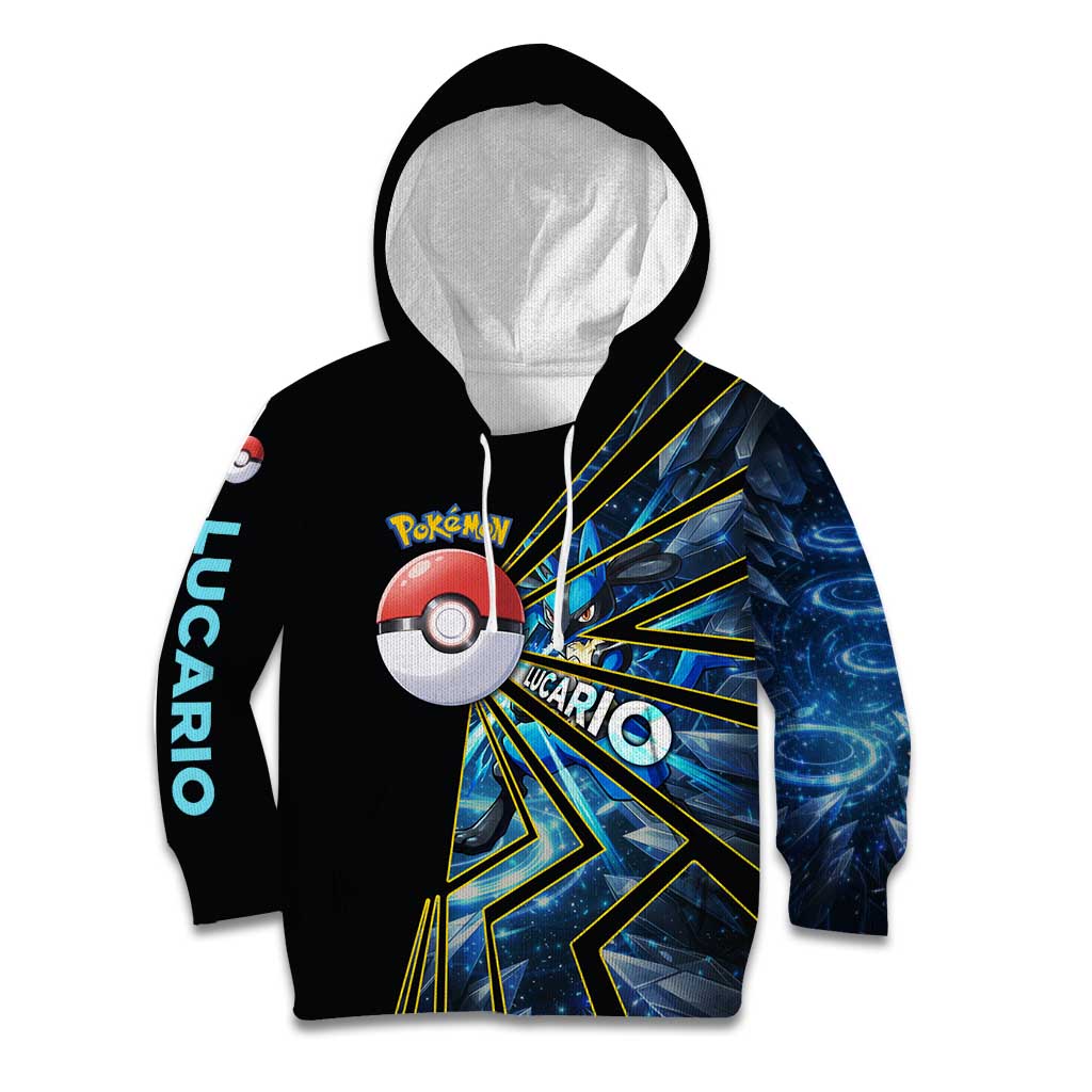 Lucario Poké Kid Hoodie Aura Blast Comic Style