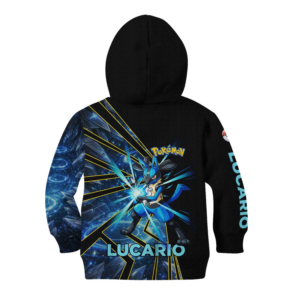 Lucario Poké Kid Hoodie Aura Blast Comic Style
