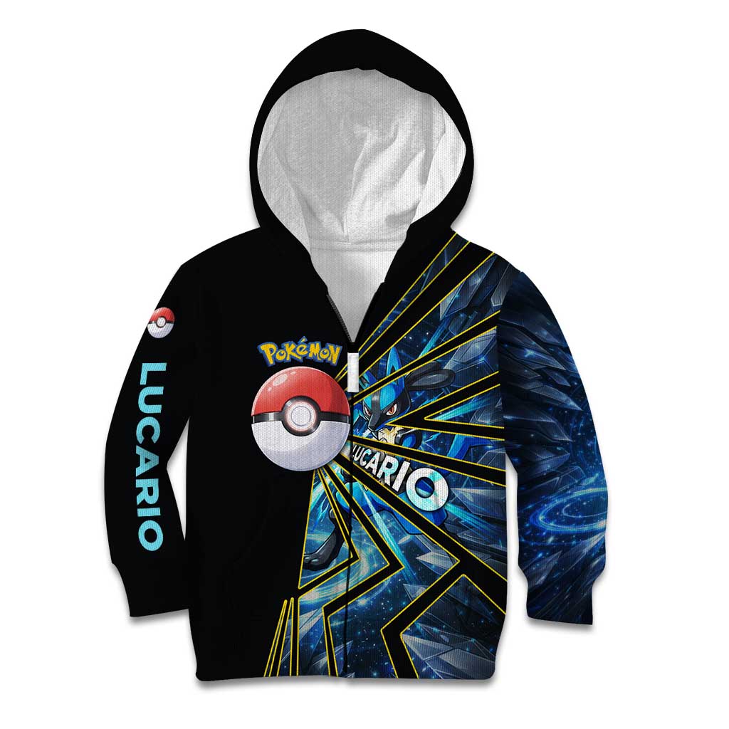 Lucario Poké Kid Hoodie Aura Blast Comic Style