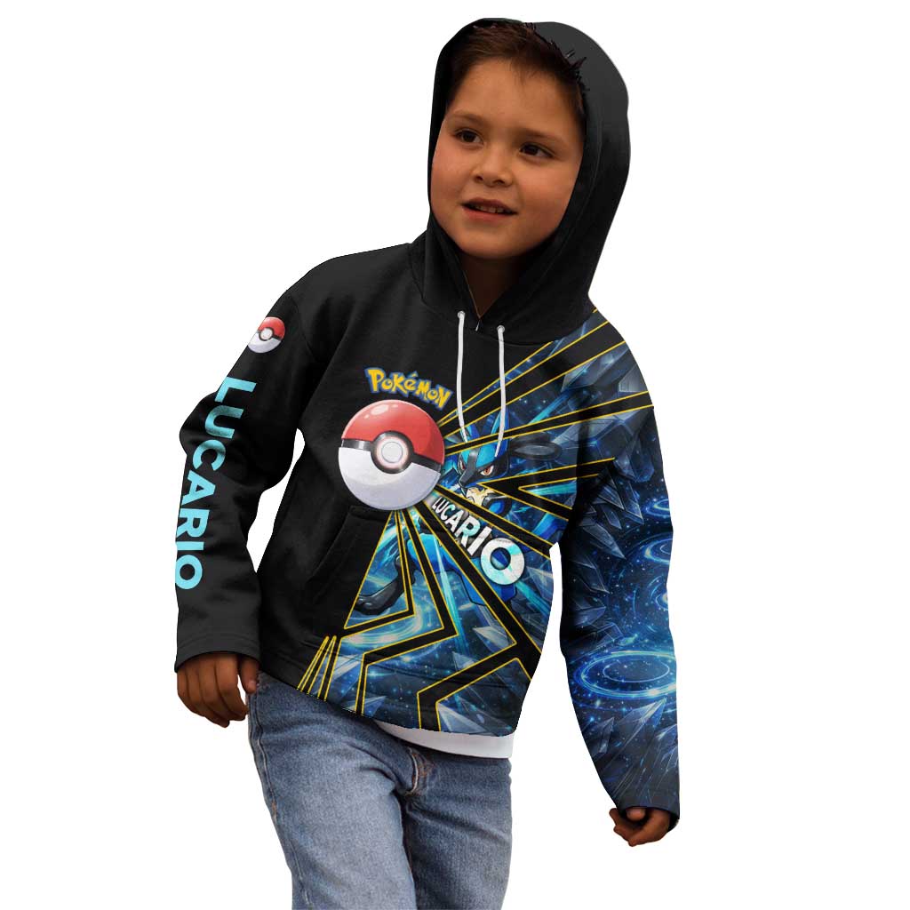 Lucario Poké Kid Hoodie Aura Blast Comic Style