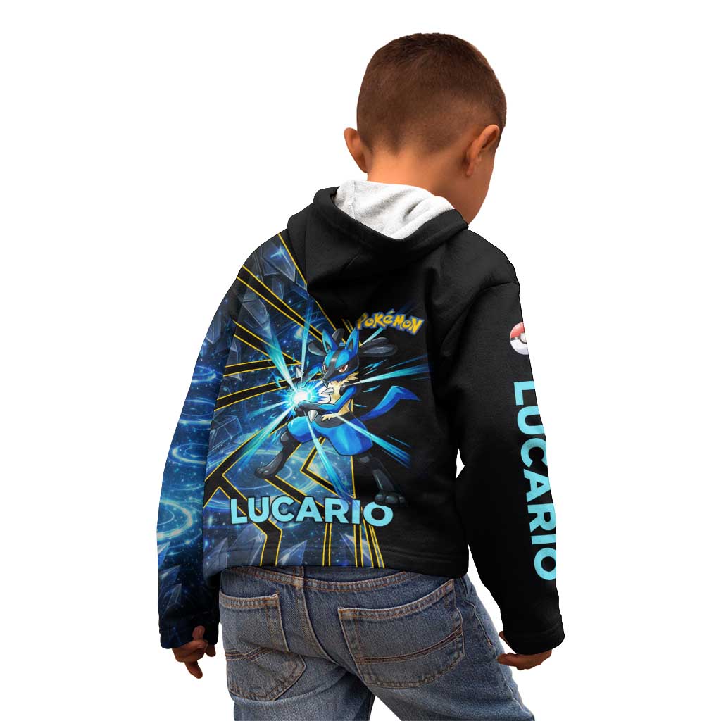 Lucario Poké Kid Hoodie Aura Blast Comic Style