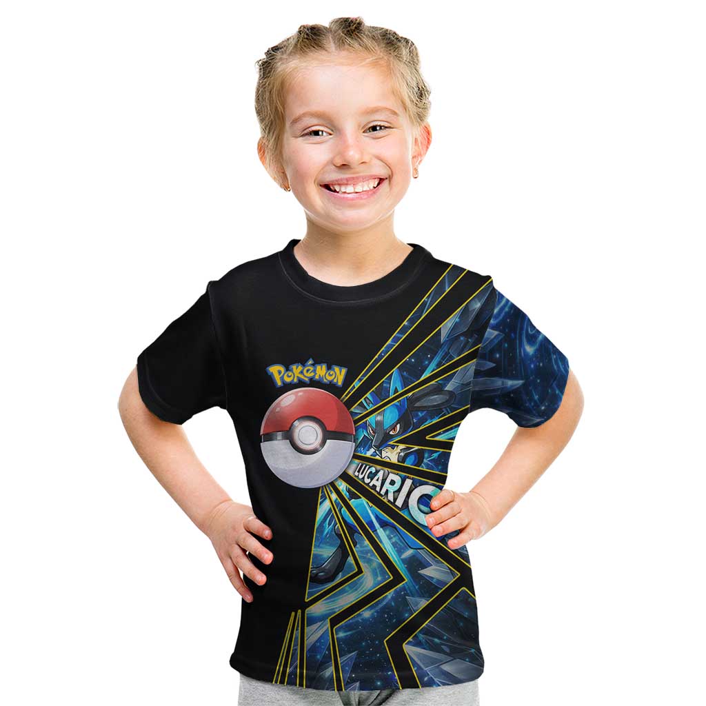 Lucario Poké Kid T Shirt Aura Blast Comic Style