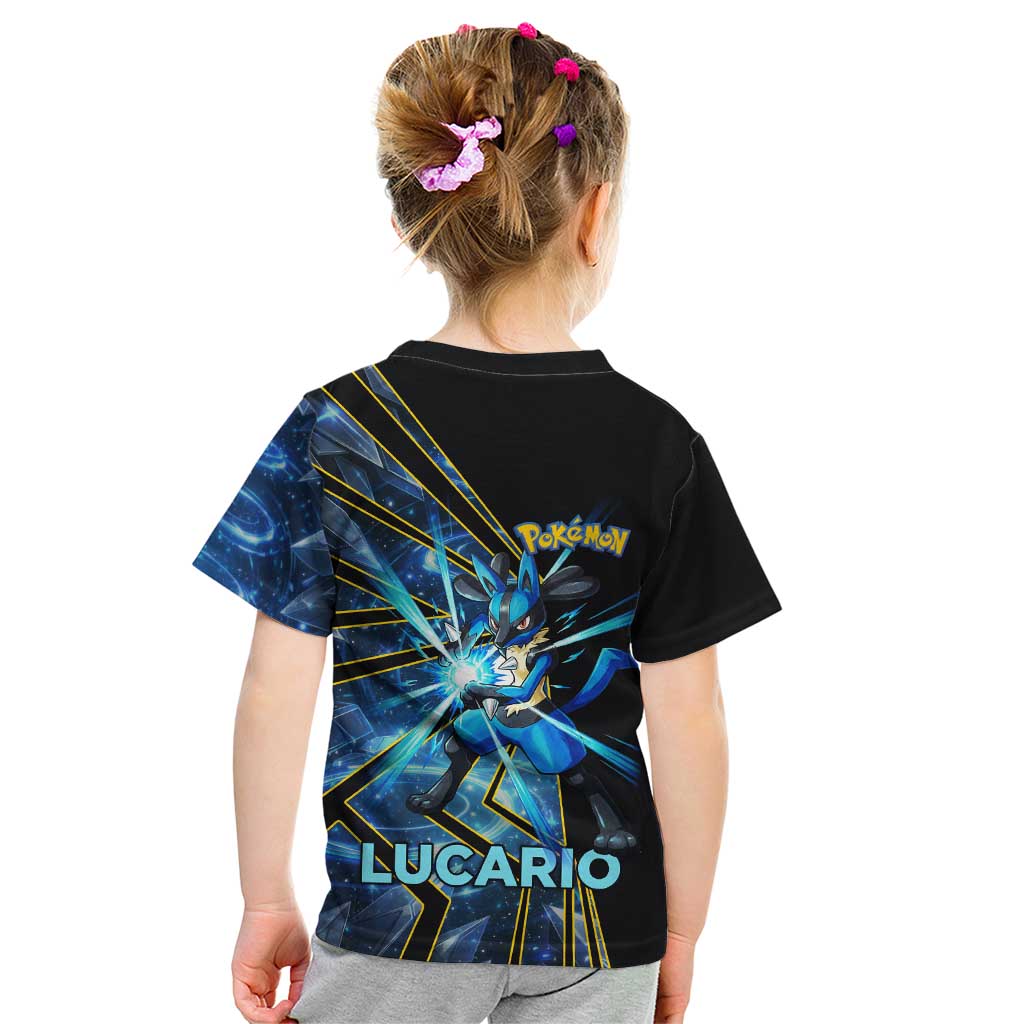 Lucario Poké Kid T Shirt Aura Blast Comic Style