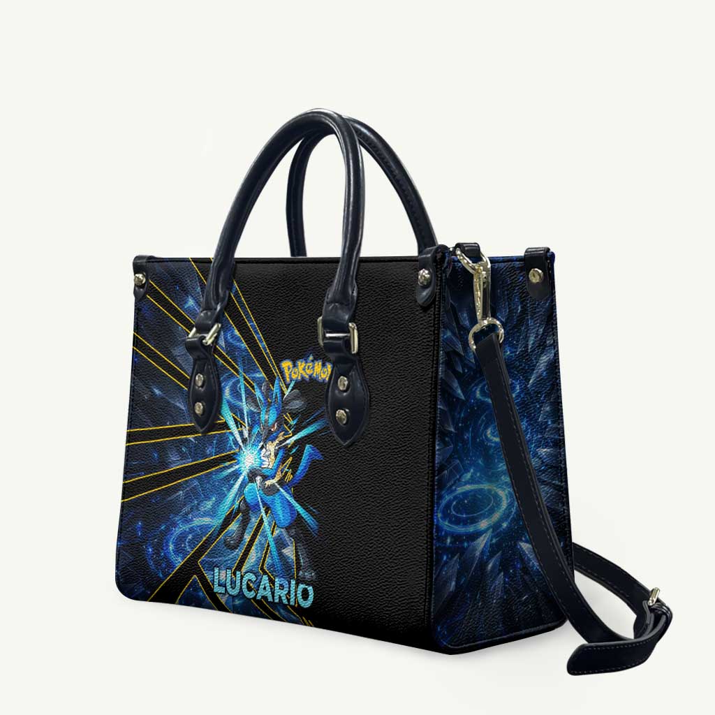 Lucario Poké Leather Bag Aura Blast Comic Style