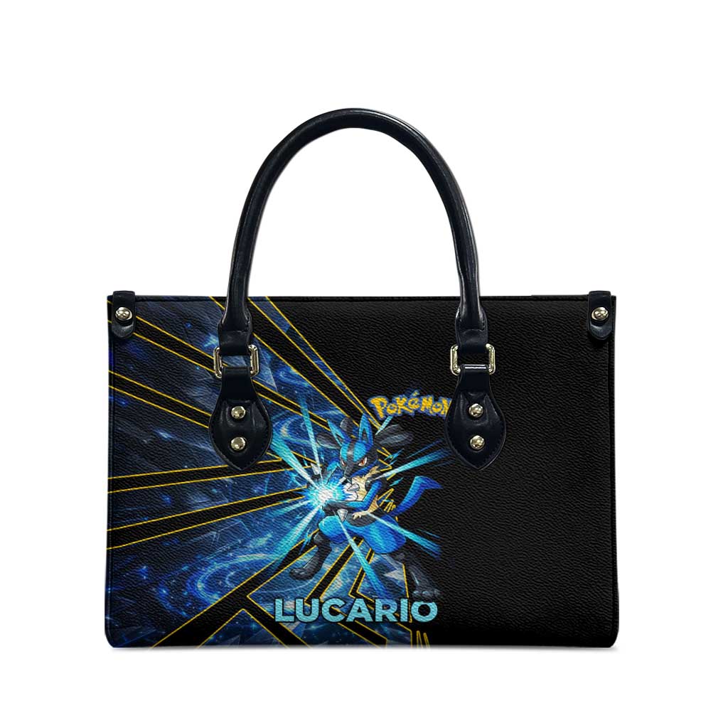 Lucario Poké Leather Bag Aura Blast Comic Style