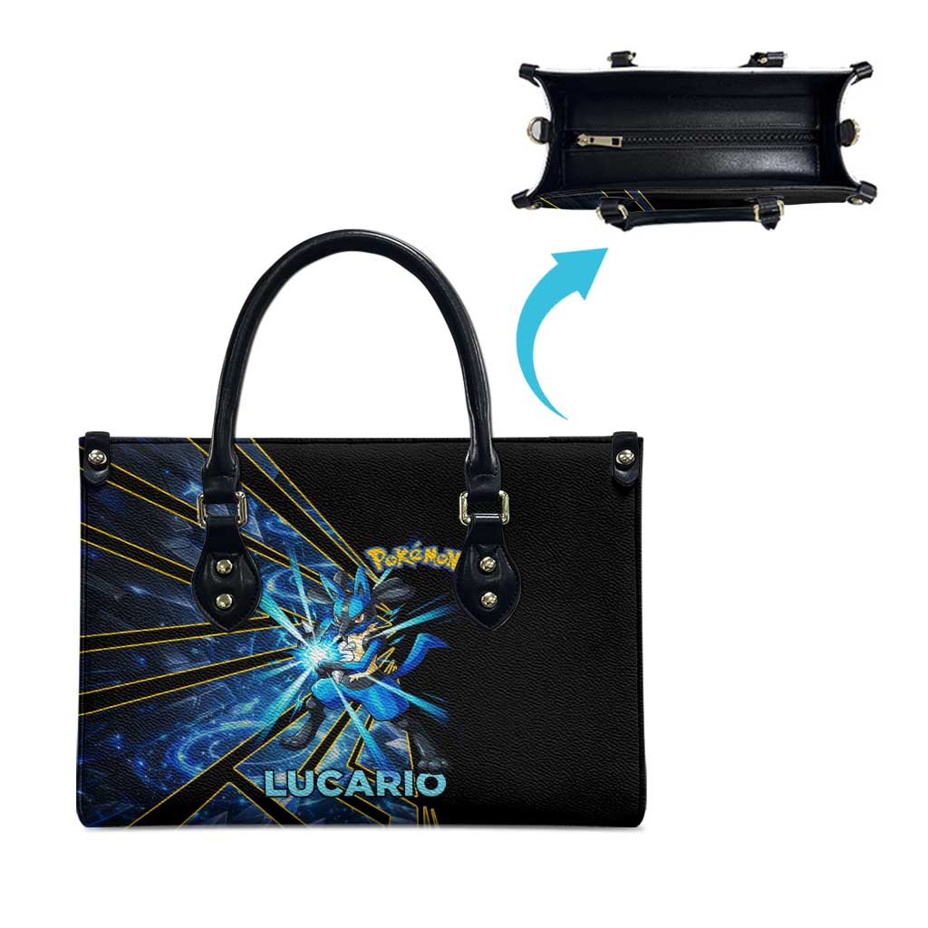 Lucario Poké Leather Bag Aura Blast Comic Style