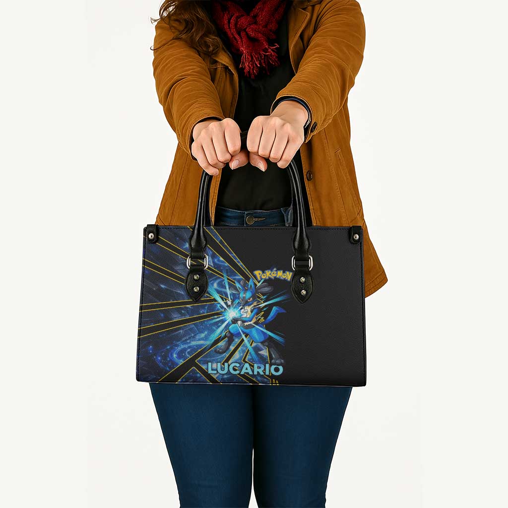 Lucario Poké Leather Bag Aura Blast Comic Style