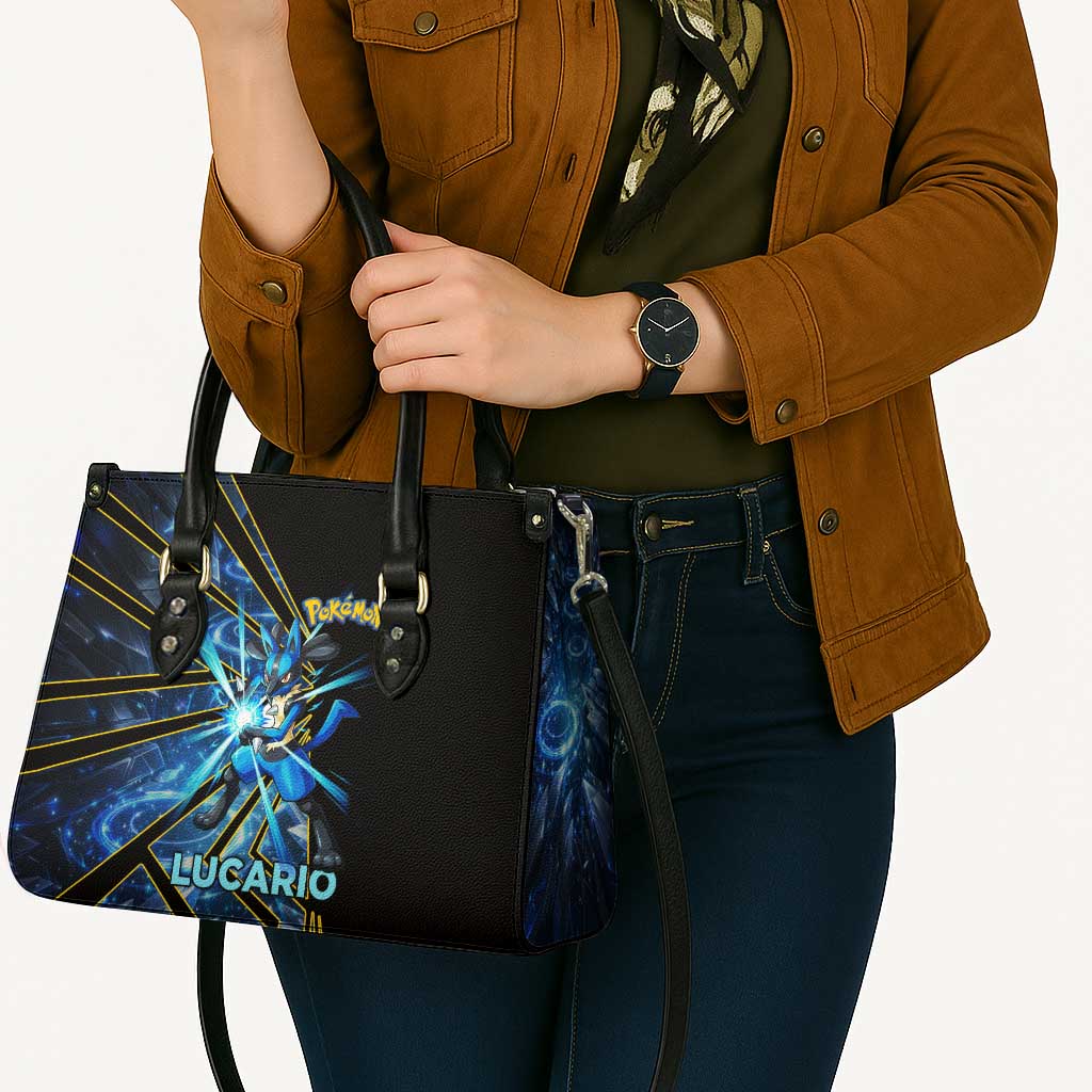 Lucario Poké Leather Bag Aura Blast Comic Style