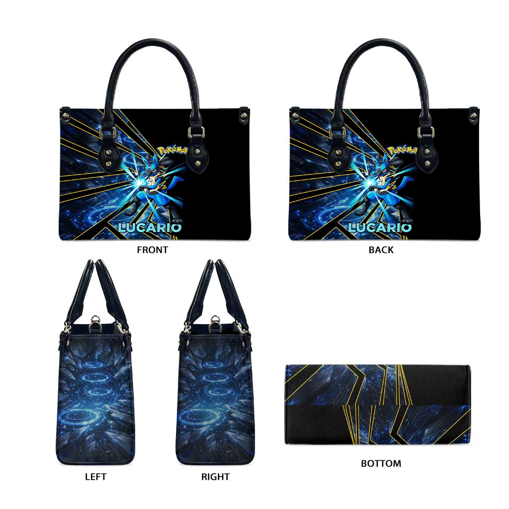 Lucario Poké Leather Bag Aura Blast Comic Style