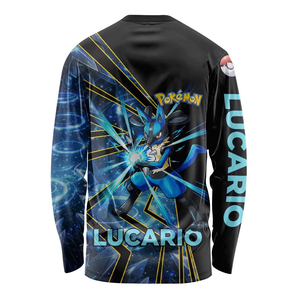 Lucario Poké Long Sleeve Shirt Aura Blast Comic Style