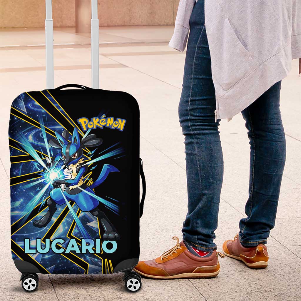 Lucario Poké Luggage Cover Aura Blast Comic Style