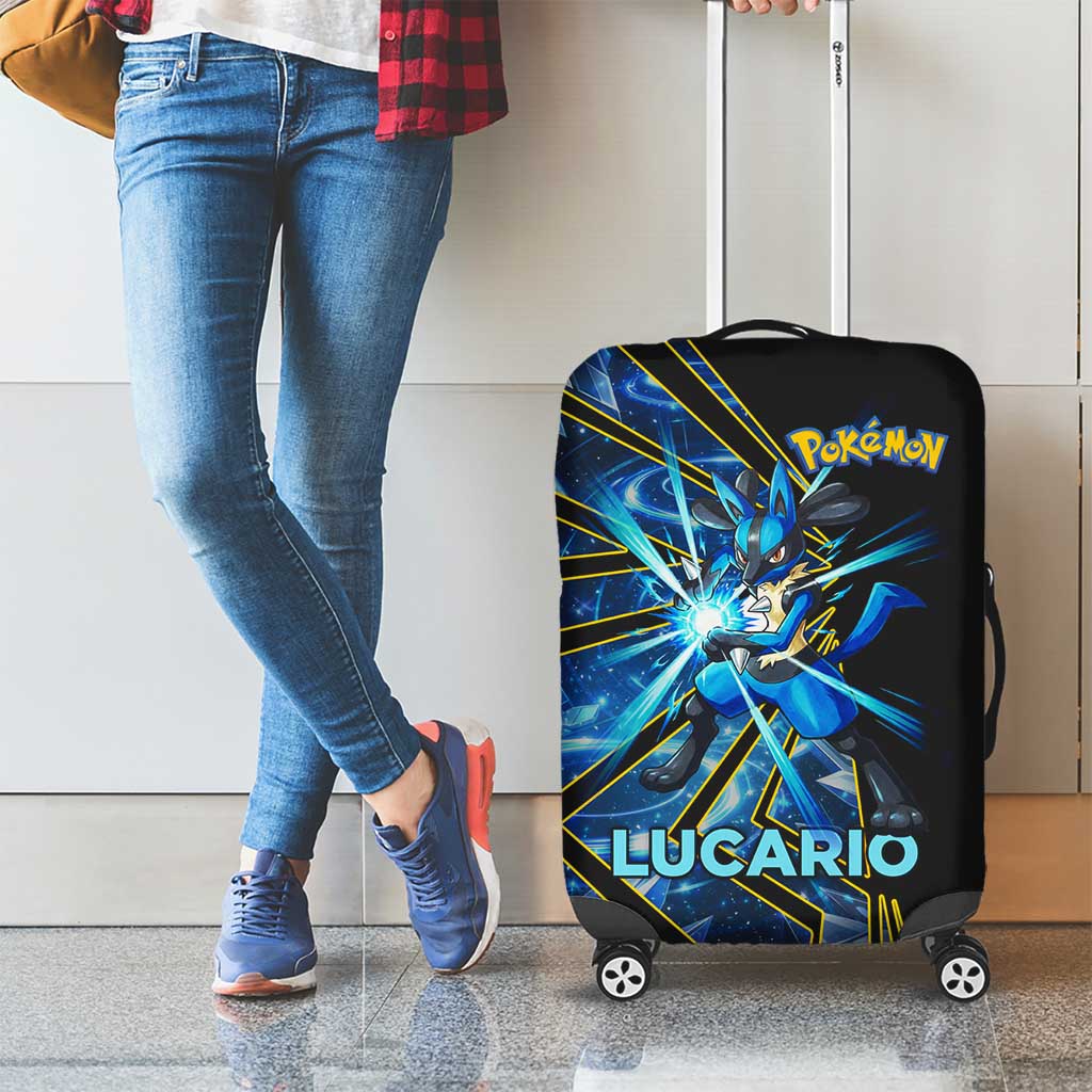 Lucario Poké Luggage Cover Aura Blast Comic Style