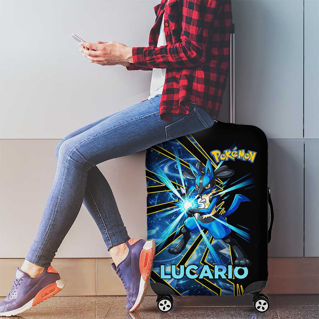 Lucario Poké Luggage Cover Aura Blast Comic Style