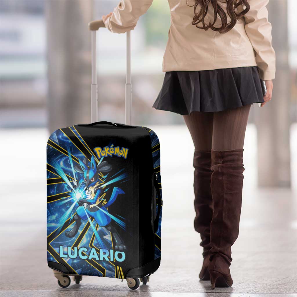 Lucario Poké Luggage Cover Aura Blast Comic Style
