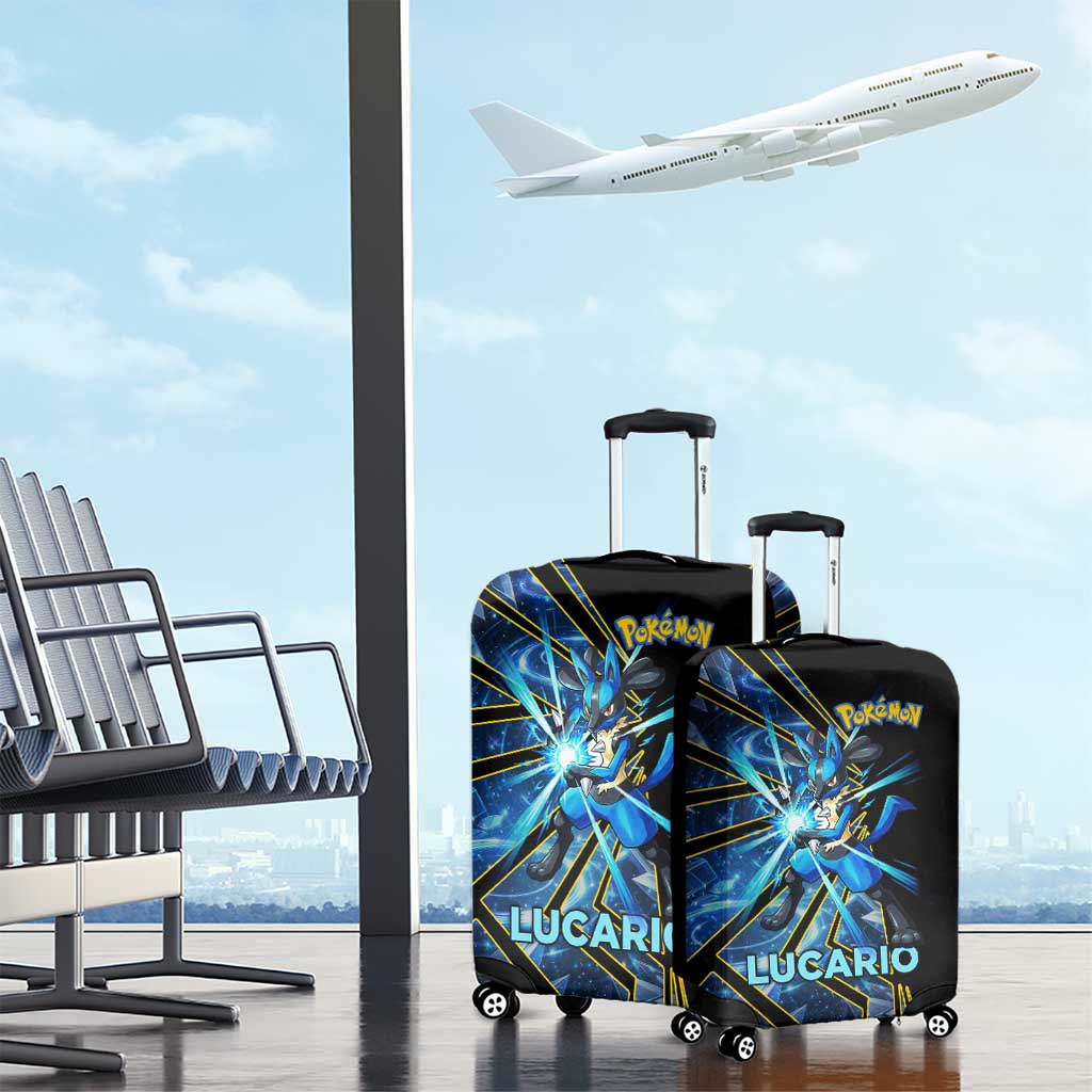 Lucario Poké Luggage Cover Aura Blast Comic Style