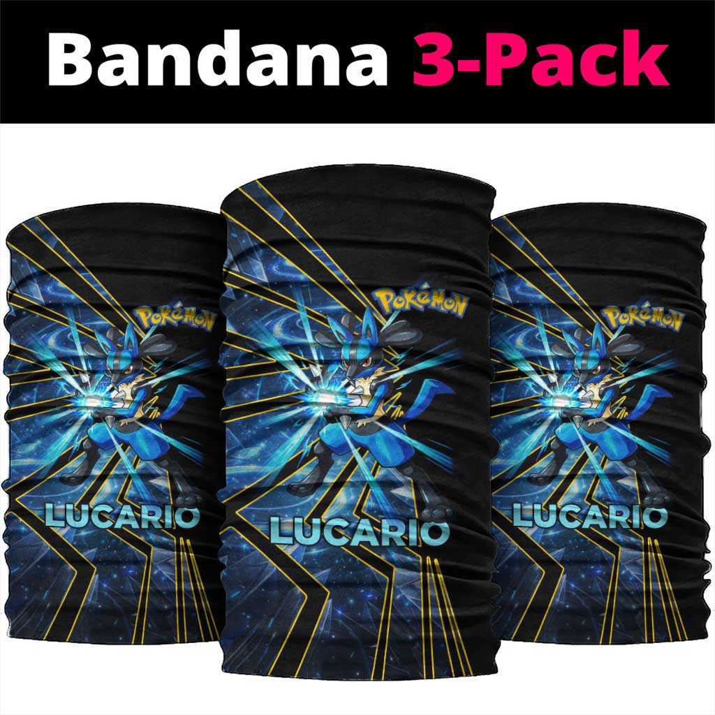 Lucario Poké Neck Gaiter Aura Blast Comic Style