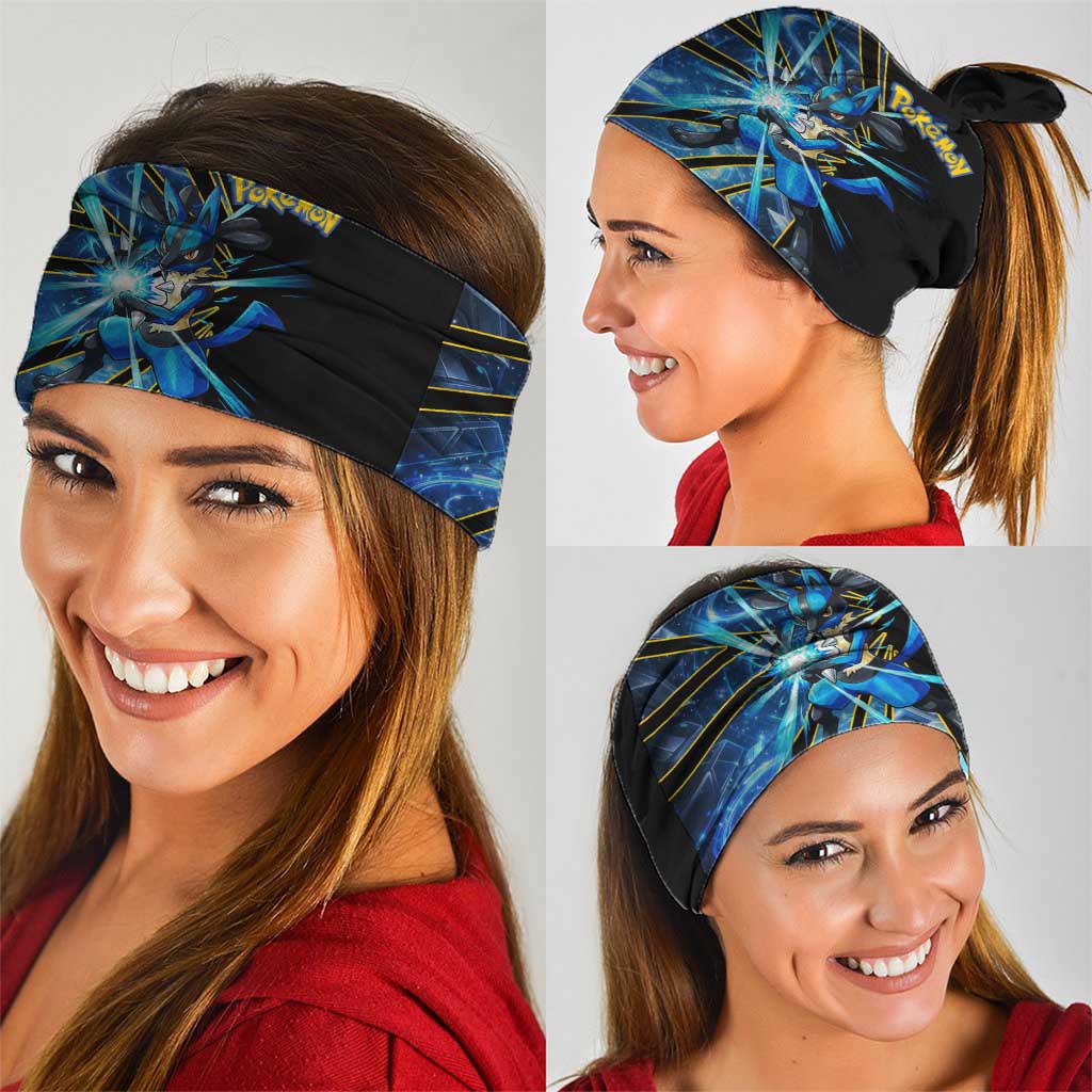 Lucario Poké Neck Gaiter Aura Blast Comic Style