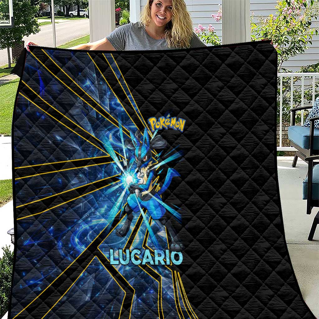 Lucario Poké Quilt Aura Blast Comic Style