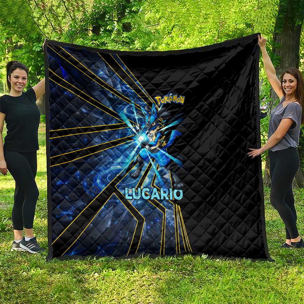 Lucario Poké Quilt Aura Blast Comic Style
