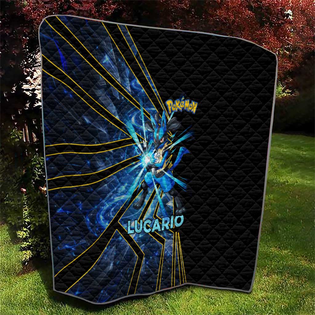 Lucario Poké Quilt Aura Blast Comic Style