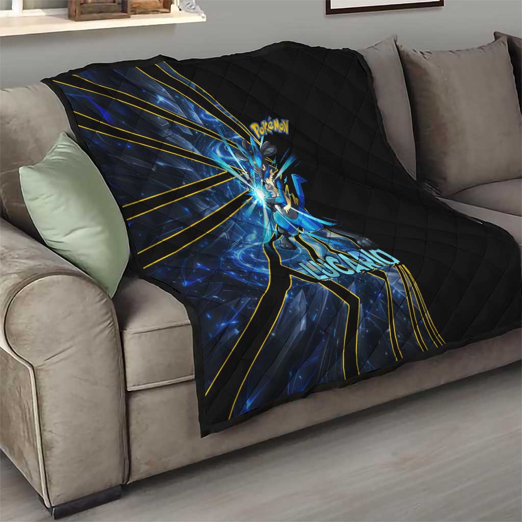 Lucario Poké Quilt Aura Blast Comic Style