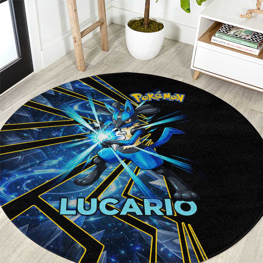 Lucario Poké Round Carpet Aura Blast Comic Style