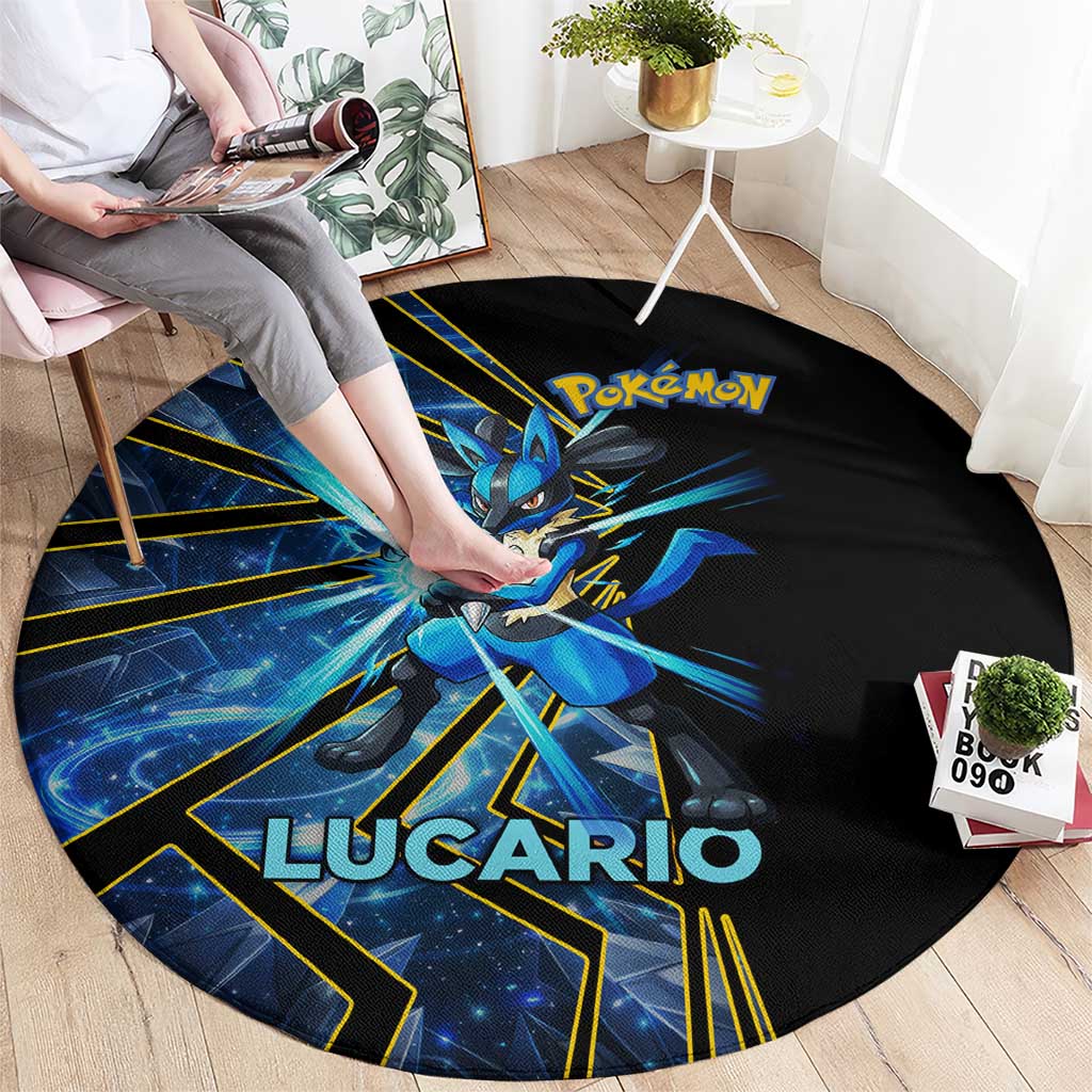 Lucario Poké Round Carpet Aura Blast Comic Style