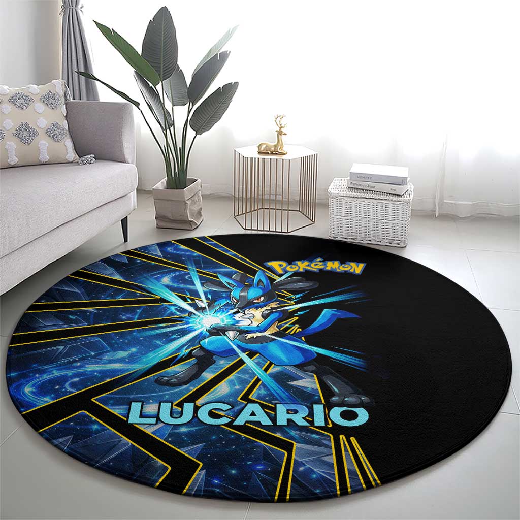 Lucario Poké Round Carpet Aura Blast Comic Style