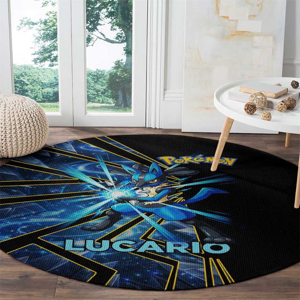 Lucario Poké Round Carpet Aura Blast Comic Style