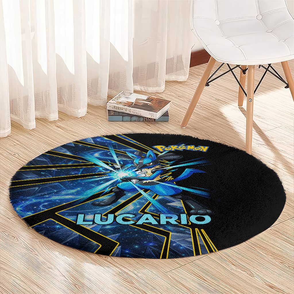 Lucario Poké Round Carpet Aura Blast Comic Style