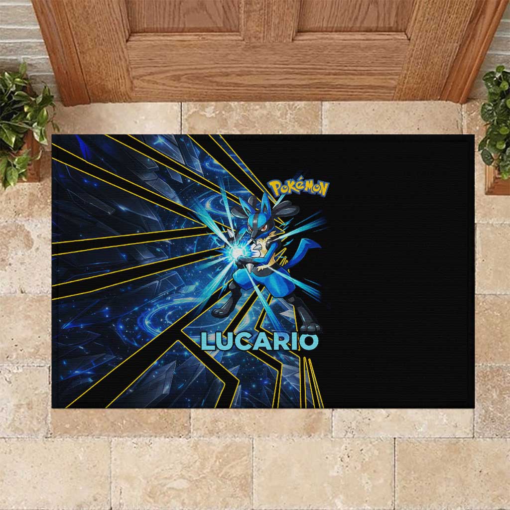 Lucario Poké Rubber Doormat Aura Blast Comic Style