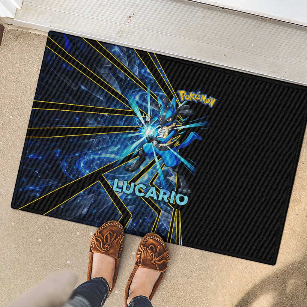 Lucario Poké Rubber Doormat Aura Blast Comic Style