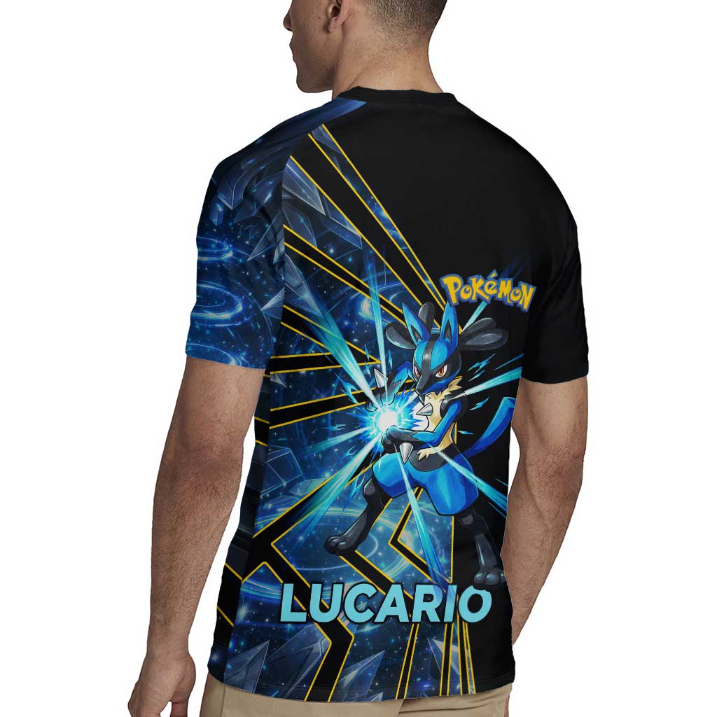 Lucario Poké Rugby Jersey Aura Blast Comic Style