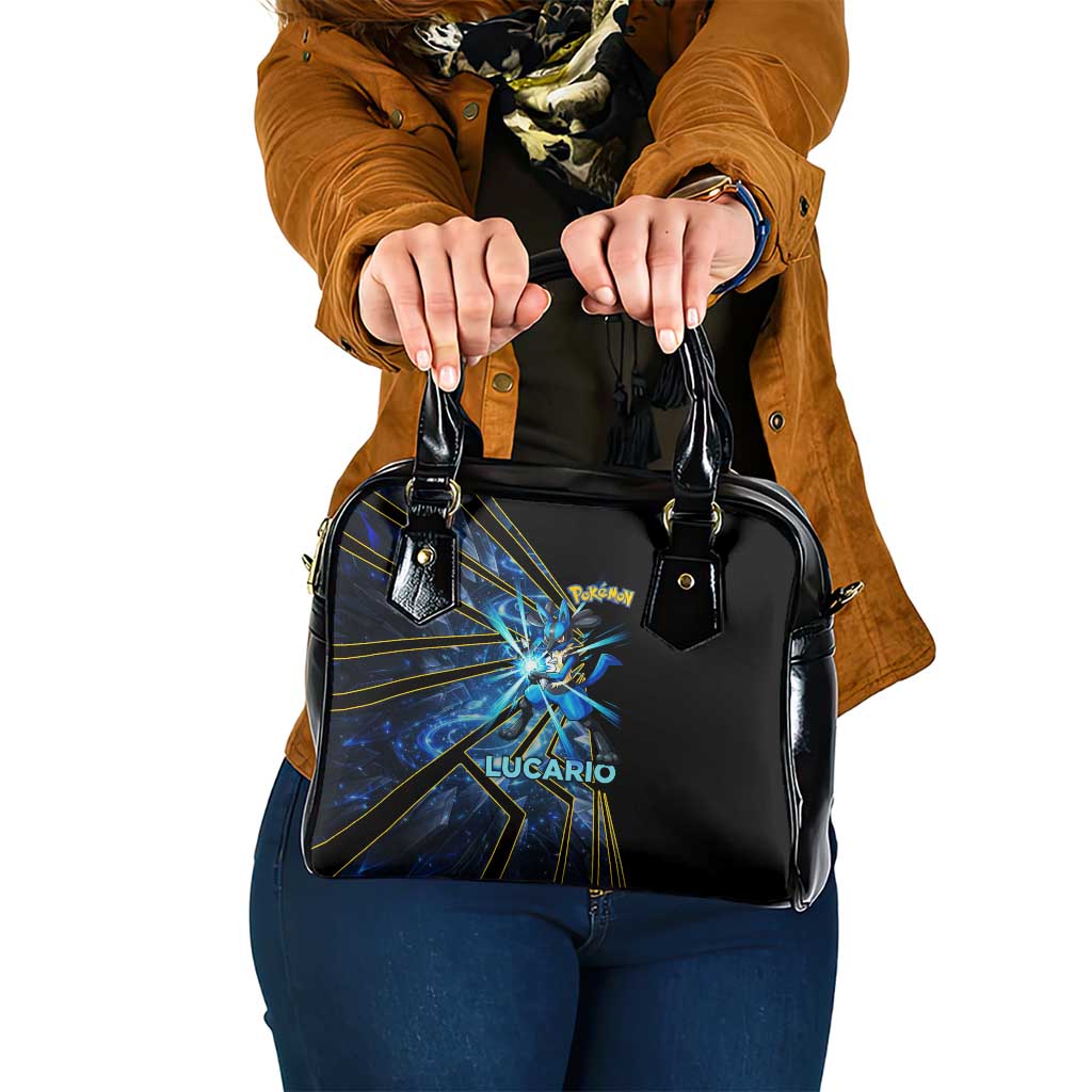 Lucario Poké Shoulder Handbag Aura Blast Comic Style
